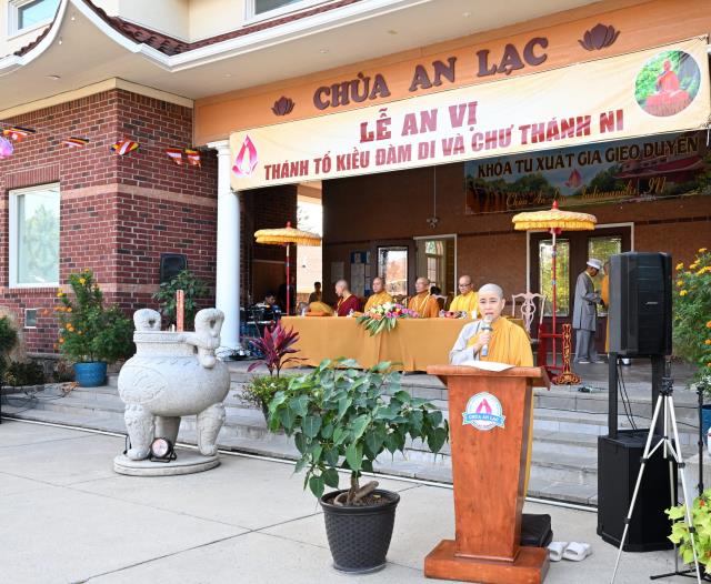 Chùa An Lạc, Indiana, Hoa Kỳ long trọng tổ chức Đại lễ An vị Thánh Tổ Kiều Đàm Di và chư Thánh Ni vào lúc 18h ngày 09/9/2023