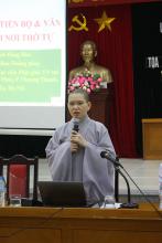 Hà Nội: Sư cô Thích Đồng Hoà thuyết giảng tại UBND phường Thượng Thanh.