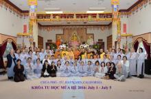 Chùa Phổ Từ (Hoa Kỳ): Tổ chức khóa tu học mùa hè năm 2016