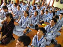 Thái Bình: Gần 200 bạn trẻ về chùa Từ Xuyên dự khóa tu