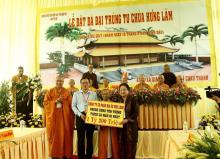 Bến Tre: Lễ đặt đá trùng tu xây dựng lại ngôi tự viện tại chùa Hưng Lâm