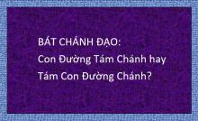 Con Đường Tám Chánh hay Tám Con Đường Chánh?