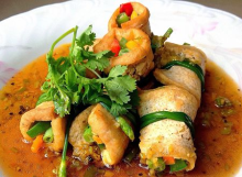Đậu hũ cuộn sốt tương cay