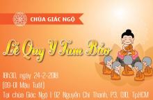 Thông báo: Đăng ký quy y Tam bảo tại chùa Giác Ngộ vào ngày 24-02-2018