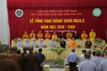 Học viện Phật giáo Việt Nam tại Huế tổ chức khai giảng khóa VIII,IX,X