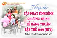 Thông Báo  Cập Nhật Tình Hình Chương Trình Lễ Hằng Thuận  Tập Thể 2019 (Ht2) (Gia Hạn Hạn Nộp Hồ Sơ)