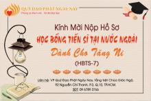 Thông Báo Tiếp Nhận Hồ Sơ Học Bổng Phó Tiến Sĩ/Tiến Sĩ/Thạc Sĩ  Đợt Tháng 11/2020 (HBTS-7)