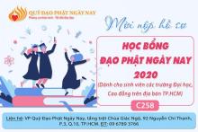 Thông Báo Tiếp Nhận Hồ Sơ Học Bổng Đạo Phật Ngày Nay 2020 (C258) (Chương Trình Dành Cho Tăng Ni Thuộc Tăng Đoàn Chùa Giác Ngộ Và Sinh Viên nghèo * Các Trường Đại Học, Cao Đẳng Tại Tp. HCM) * Chỉ dành cho sinh viên thế tục