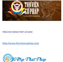 Thư Tâm Của Hòa Thượng Thái Hòa và Buổi Giới Thiệu Website www.viencophap.com