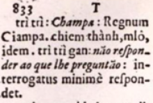 Tiếng Việt từ TK 17: cách dùng Trì Trì, mlồi/mlồ, Chiêm Thành - Cham và *Lâm (Ấp) (phần 41)